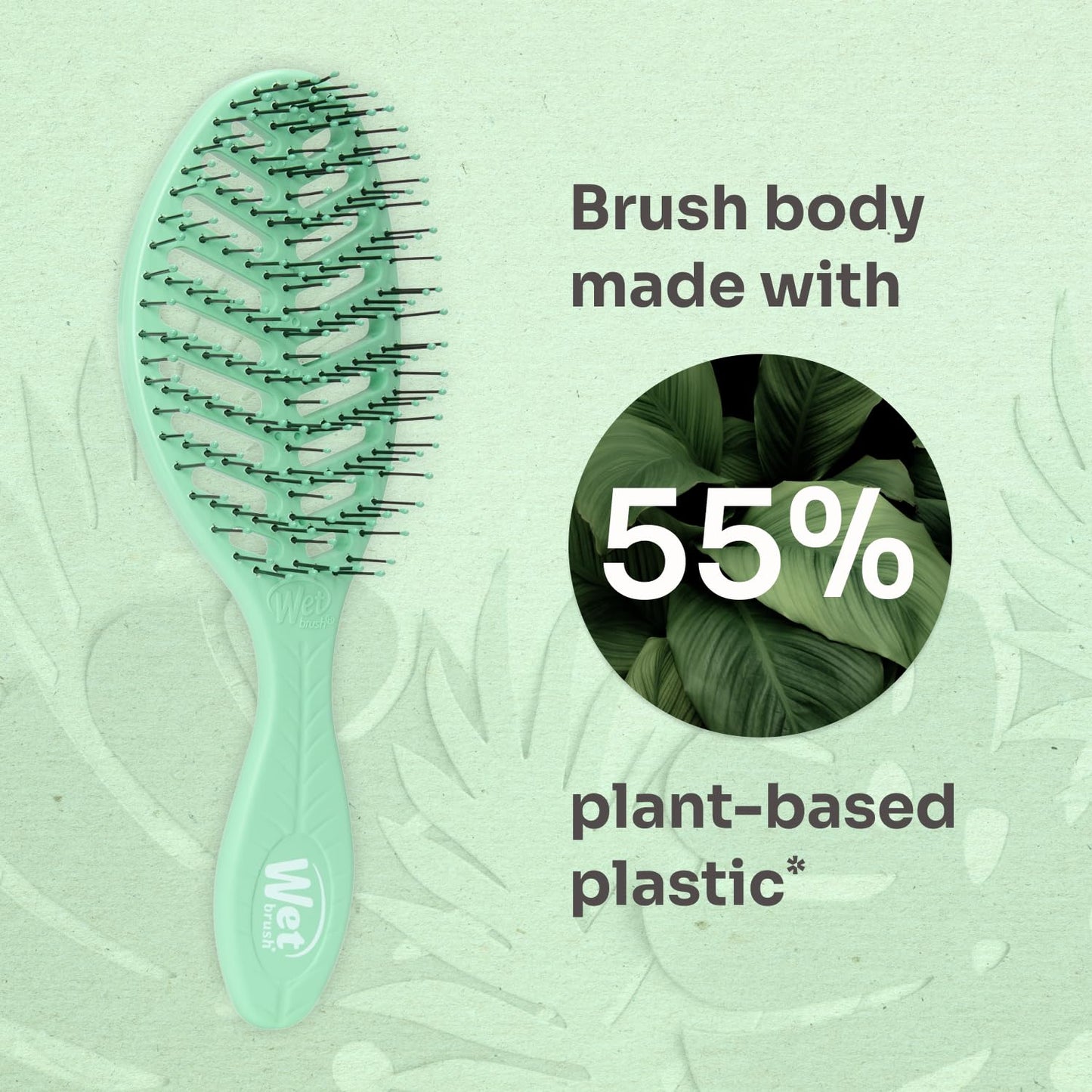 Wet Brush Go Green Speed Dry Hair Brush, Green - Vented Design & Ultra Soft HeatFlex Bristles - Ergonomic Handle Manages Tangle & Uncontrollable Hair