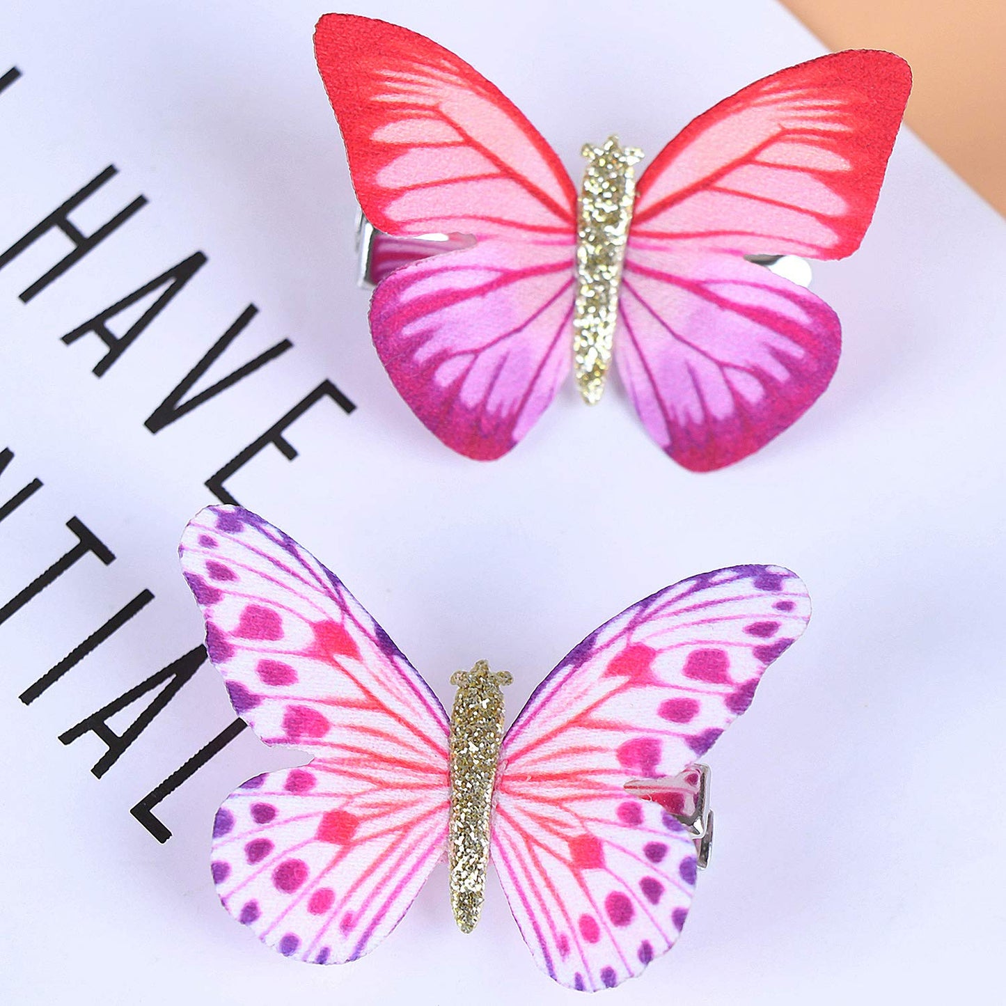 LOCOLO 18Pcs Hair Clips Butterfly Hair Clips Butterfly Snap Clips Barrettes for Toddlers Baby Girl and Women