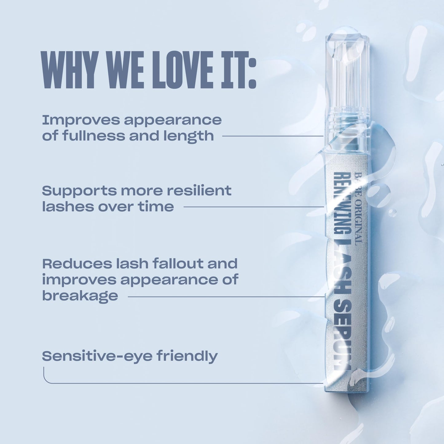 BABE ORIGINAL Renewing Lash Serum - Prostaglandin-Free, Peptide-Infused Gentle Lash Serum for Fuller, Longer-Looking Lashes, Lash Enhancing Treatment