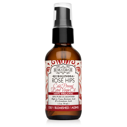 Shea Terra Rubignosa Rose Hips Cold-Pressed Extra Virgin Oil, All Natural & Organic Oil Rich in Antioxidants and Fatty Acids for Skin Repair