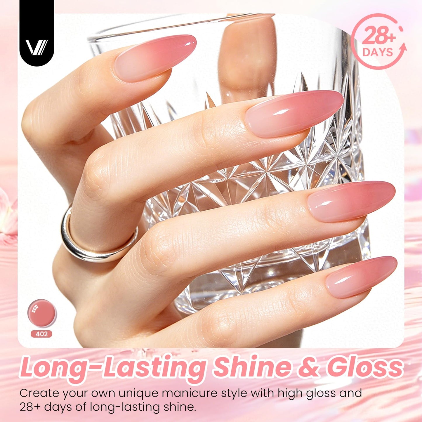 VANREESA 24Pcs Jelly Gel Nail Polish Set -Soft Milky White Nude Pink Red Brown Jelly Translucent Gel Polish Colors with Base Coat 4 Top Coats Neutral Beauty and Personal Care VANREESA