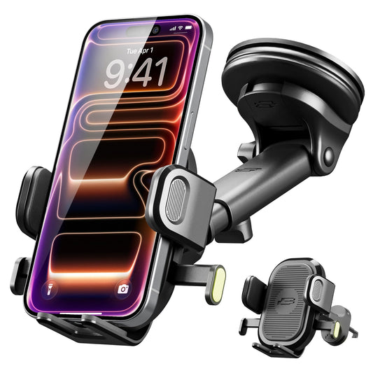 Bracketron Easy OneClick Cell Phone Holders for Your Car, Universal Car Mount Suction Cup for Dashboard Windshield Air Vent Truck Stand, for iPhone…