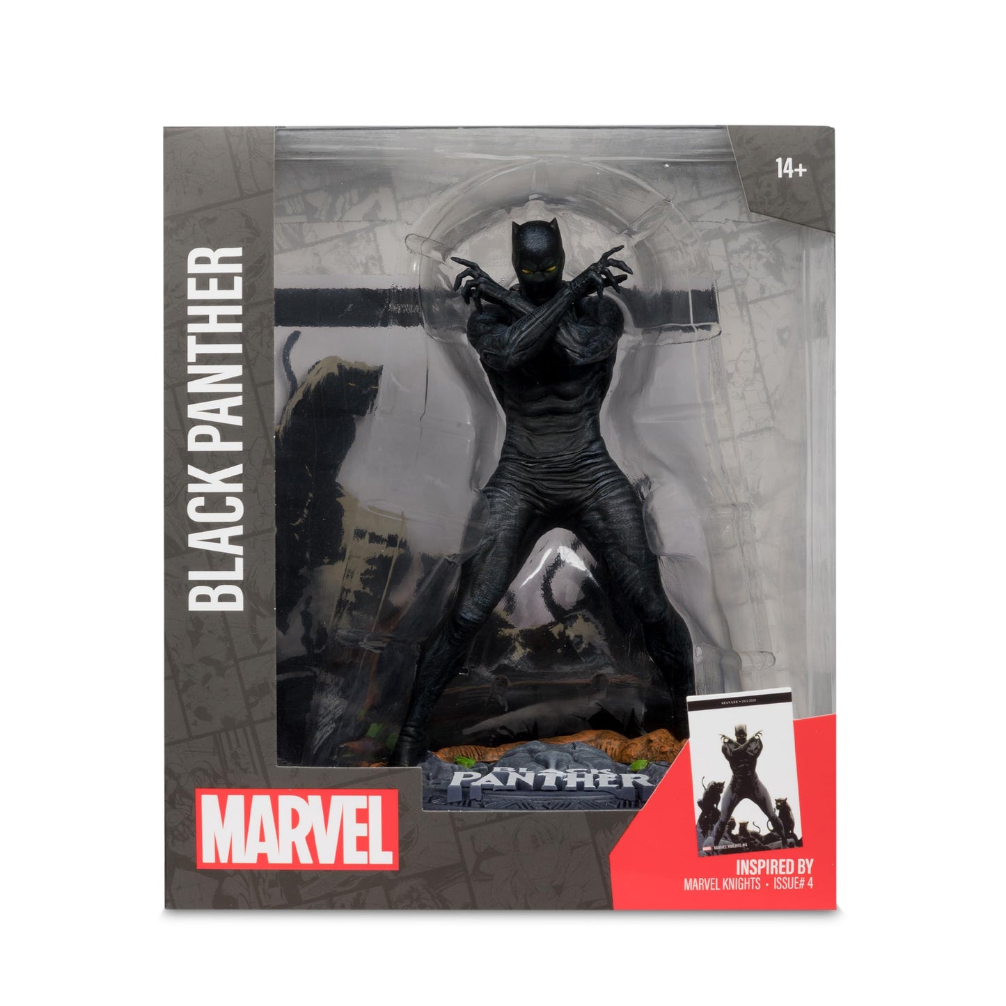 McFarlane Toys Marvel Black Panther 1:10th Scale Collectible with Scene (Marvel Knights #4)