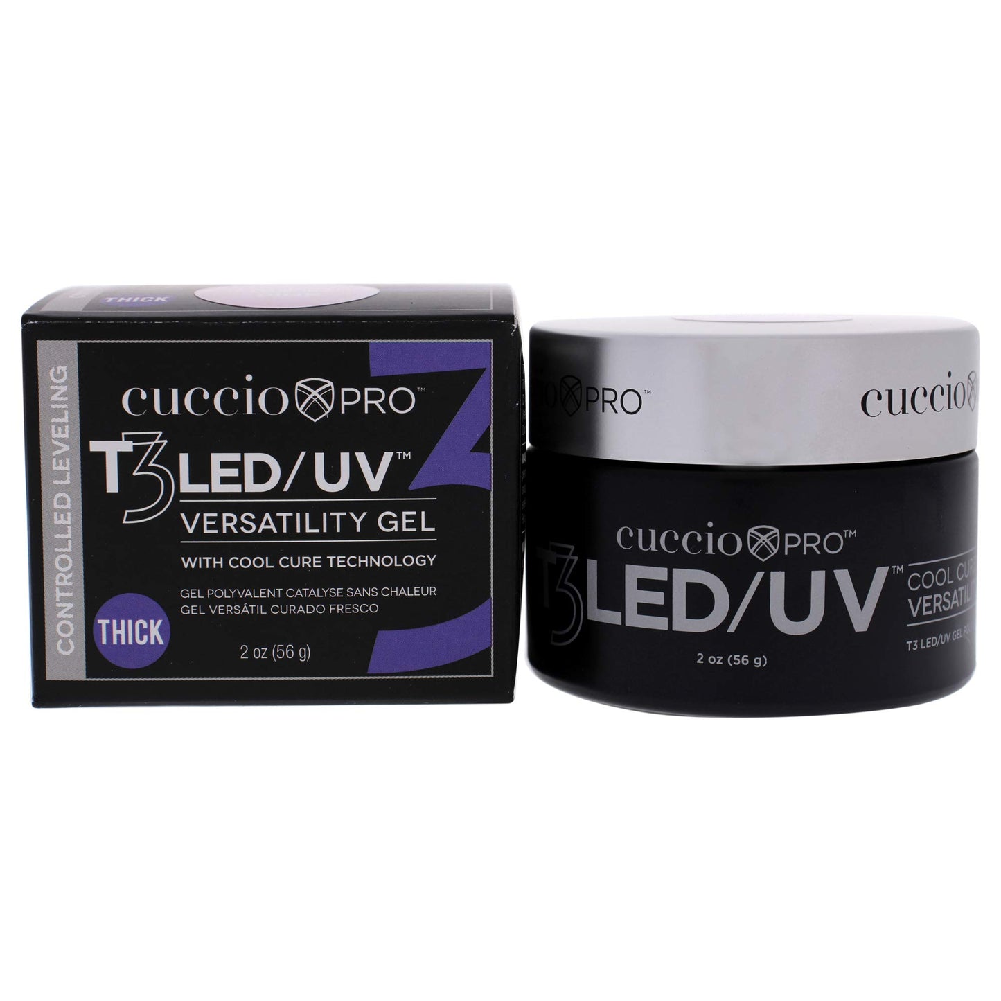Cuccio Pro T3 LED/UV Cool Cure Versatility Gel - Controlled Levelling - Incredibly Flexible - Strong Adhesion - Thick Viscosity - Fast Application
