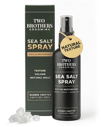 Two Brothers Grooming Sea Salt Spray for Men Hair Texturizing Spray, Volume & Thickness Boost, Matte Finish, Lightweight Natural Hold, Beach Wave Hair