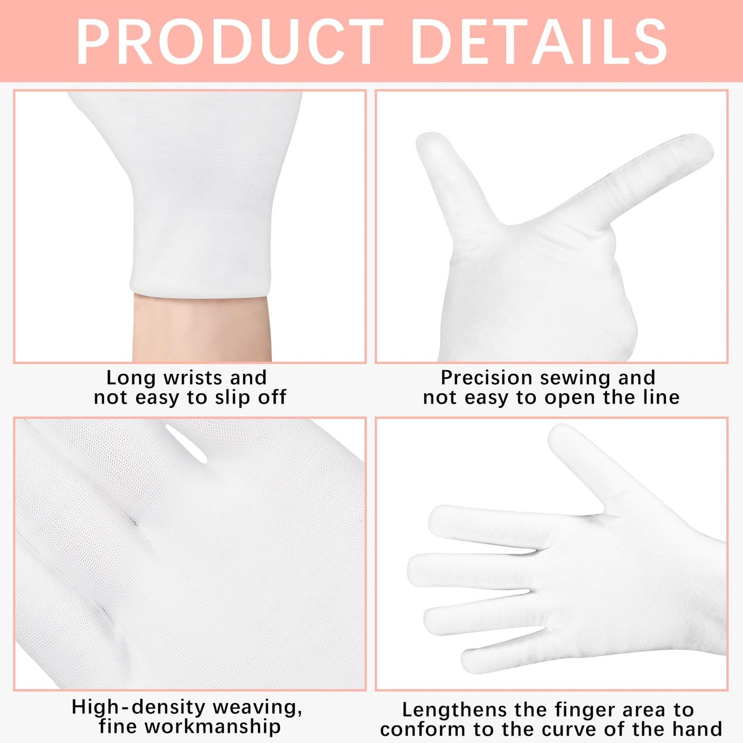 36 Pcs White Cotton Gloves for Dry Hands Sleeping, Men&Women Soft Sleep Gloves for Eczema and Moisturizing Overnight, Stretchable SPA Glove Costume Beauty and Personal Care lipetol