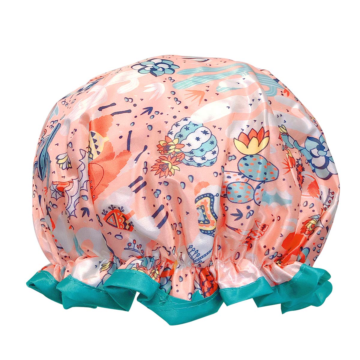 allydrew Reusable Women's Waterproof Shower Caps for Long Hair, Desert Fun