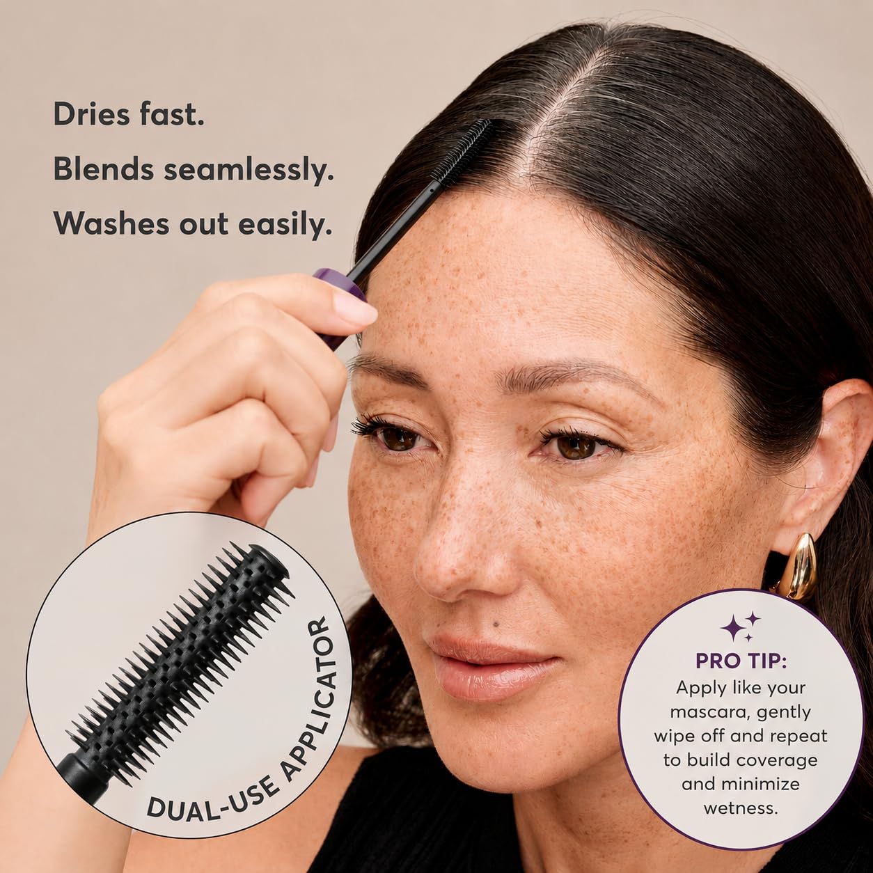 Madison Reed The Gray Escape Hair & Brow Mascara - Quick-Dry, All-Day Gray Coverage for Roots & Brows, Smudge-Proof, Titanium Dioxide-Free, Argan Oil