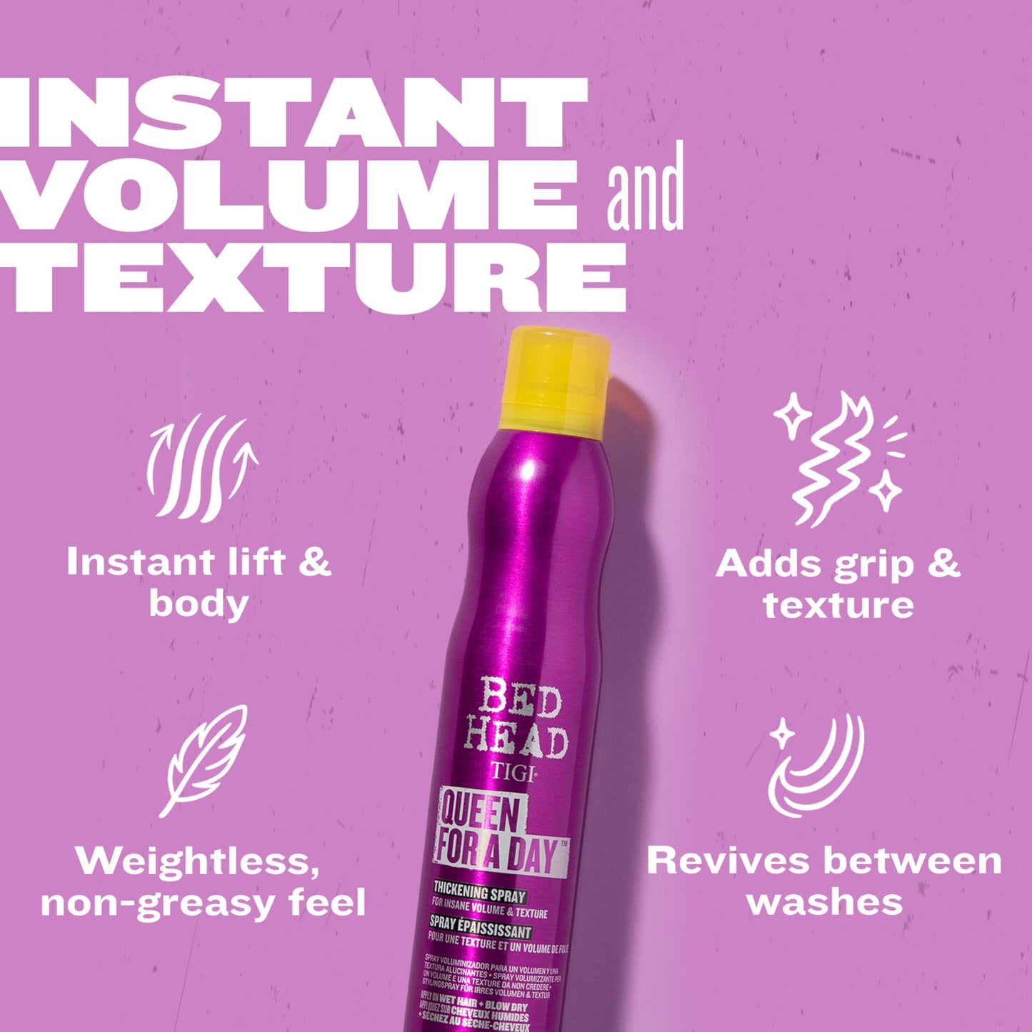 TIGI Bed Head Volumizing Hair Spray, Queen For A Day, for Thickening and Texturizing Fine Hair, 10.5 oz
