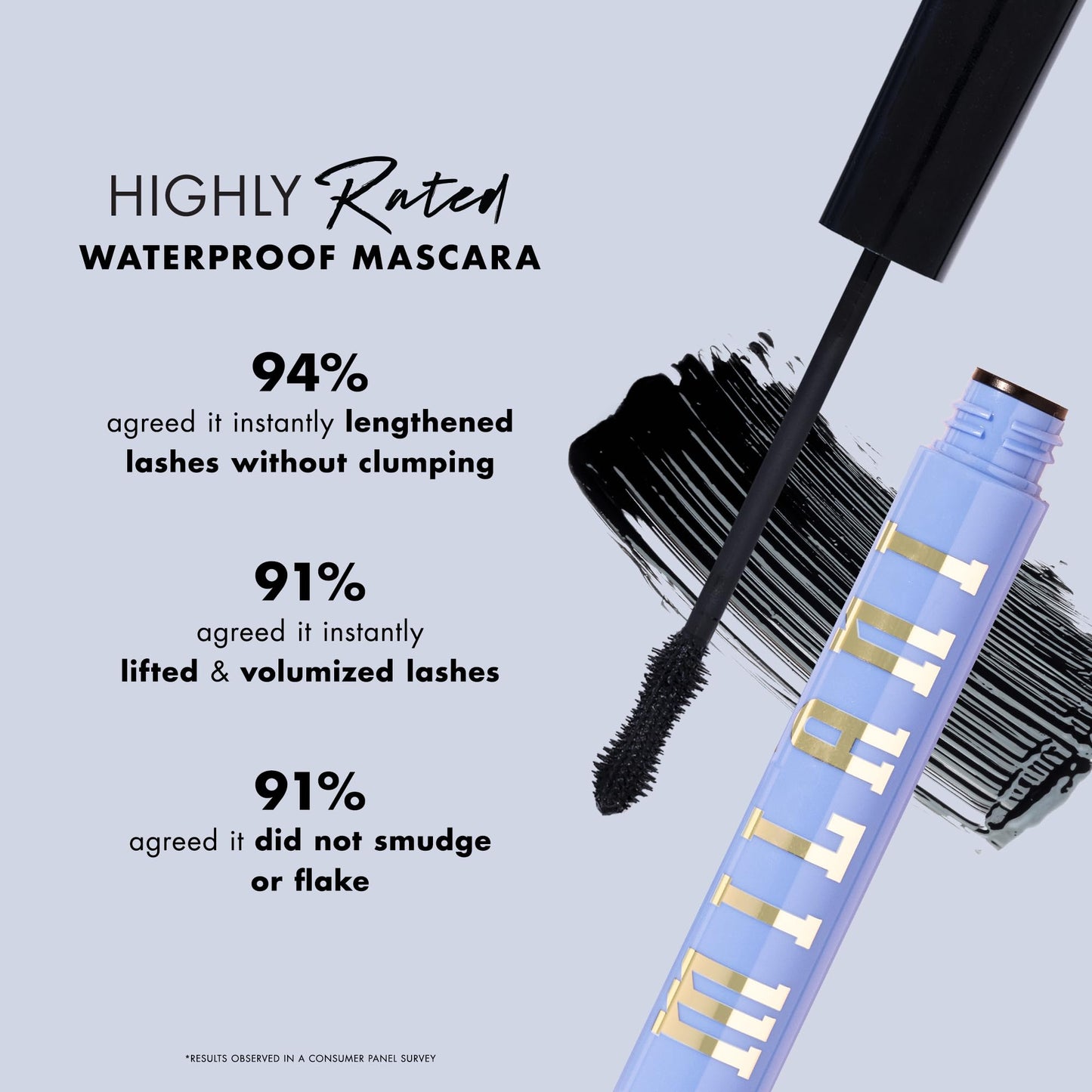 Milani Waterproof Mascara Volume and Length, Highly Rated Anti-Gravity Black Shade with Castor Oil and Molded Hourglass Shaped Lash Coating Mascara