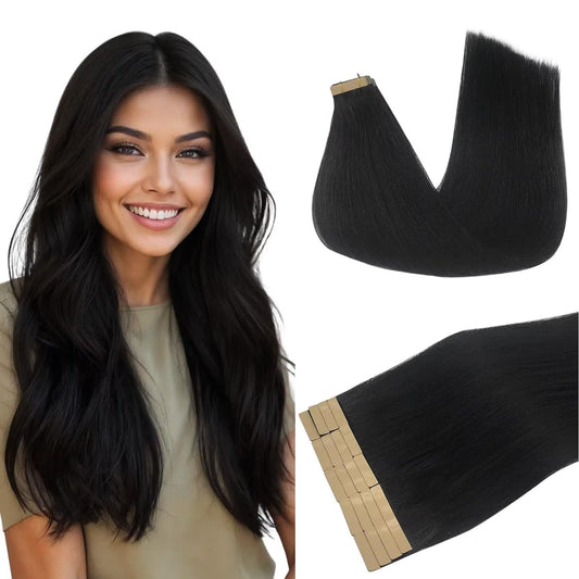DOORES Tape in Hair Extensions Human Hair, Chocolate Dip Color Melt 16 Inch 50g 20pcs, Human Hair Extensions Natural Hair Extensions Seamless Straight Beauty and Personal Care DOORES Default Title