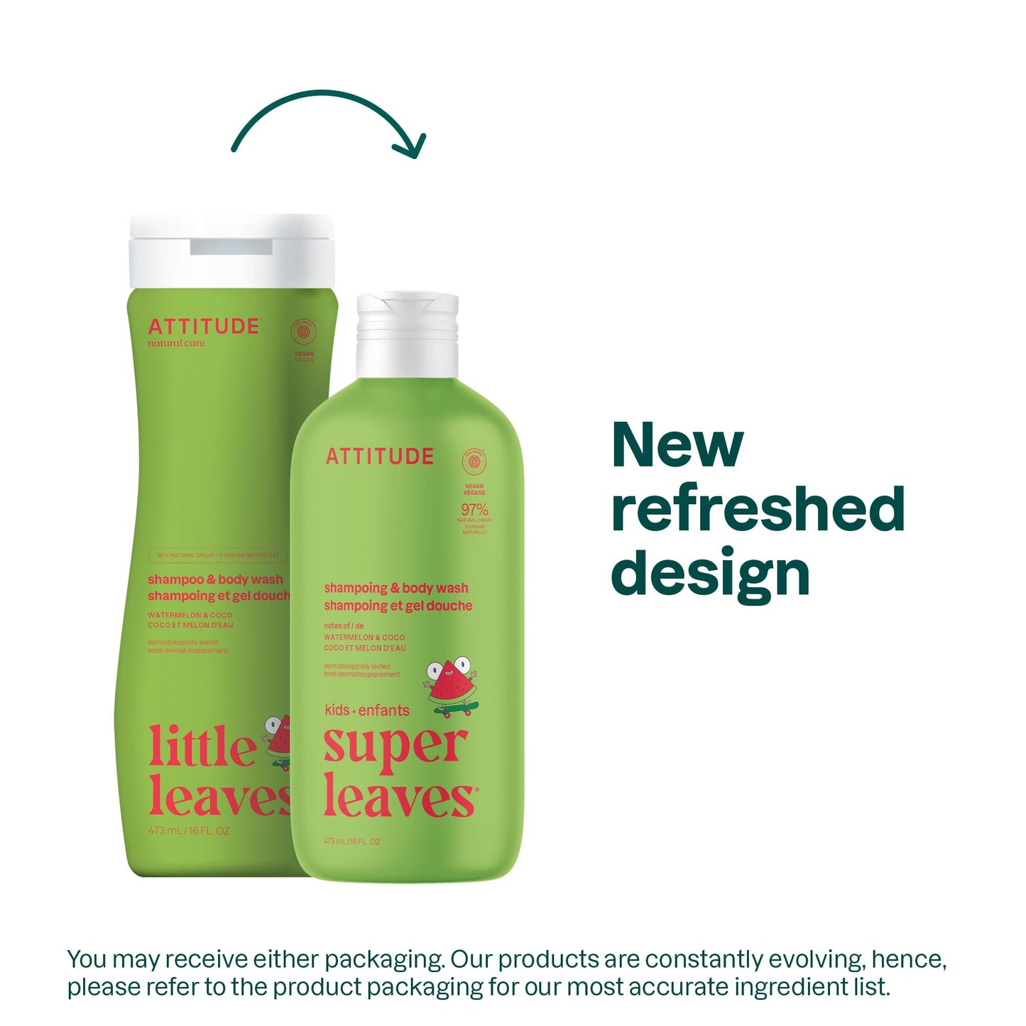 ATTITUDE Shampoo and Body Wash for Kids, EWG Verified, Dermatologically Tested, Plant- and Mineral-Based Ingredients, Vegan and Cruelty-Free