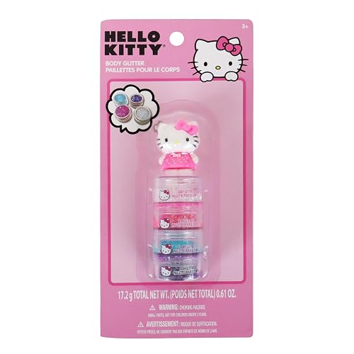 Hello Kitty Body Glitter 4 Pack - Sparkle Makeup Set for Kids & Teens, Party Cosmetics
