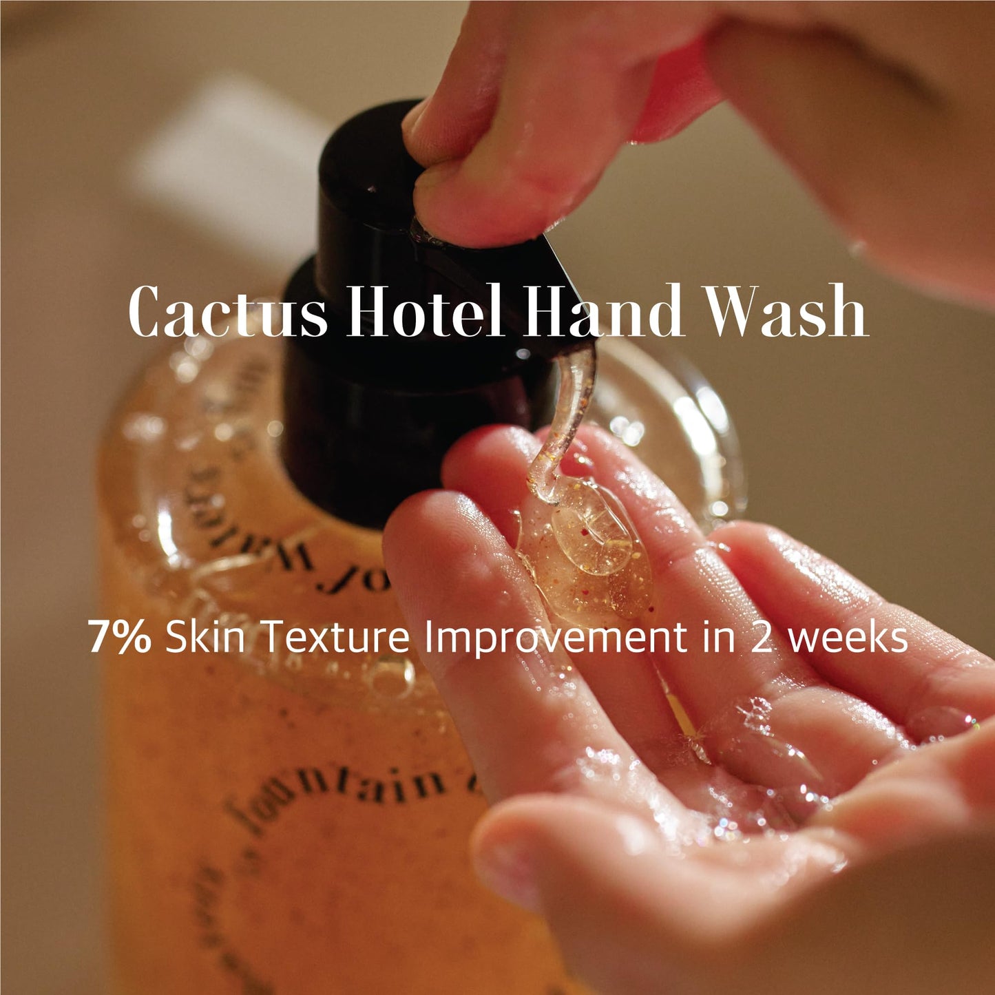 Fountain of Waters Cactus Hotel Almond Hand Wash 300ml, Vegan Cruelty-Free Premium hand Wash with Almond oil and shell, Crafted in Korea