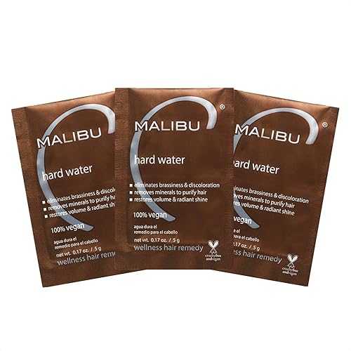 Malibu C Hard Water Wellness Remedy - Removes Deposits & Impurities - Contains Vitamin C for Shiny, Vibrant Results - Hard Water Treatment (3 Packets)
