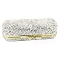 Bestbling Bling Rhinestone Crystal Lipstick Case Holder Organizer bag Cosmetic Storage for Women's Lipstick Jewelry Kit (Silver)