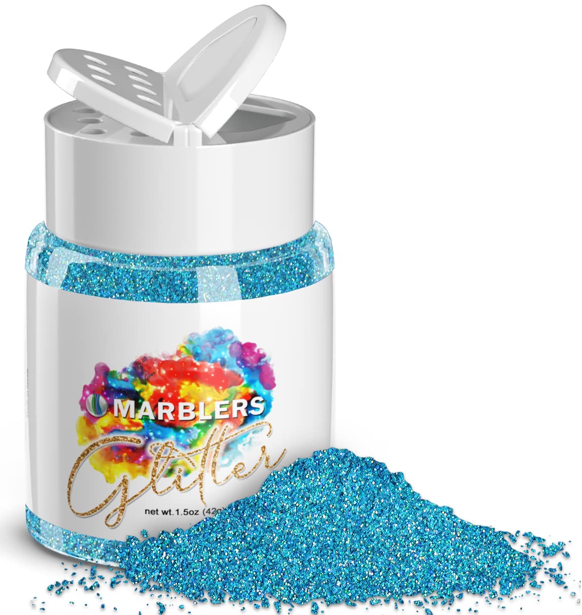 MARBLERS Holographic Glitter [Holo Maui] 1.5oz (42g) | Fine | Non-Toxic, Vegan, Cruelty-Free | Face, Body, Eyeshadow, Hair, Festival, Party Makeup |