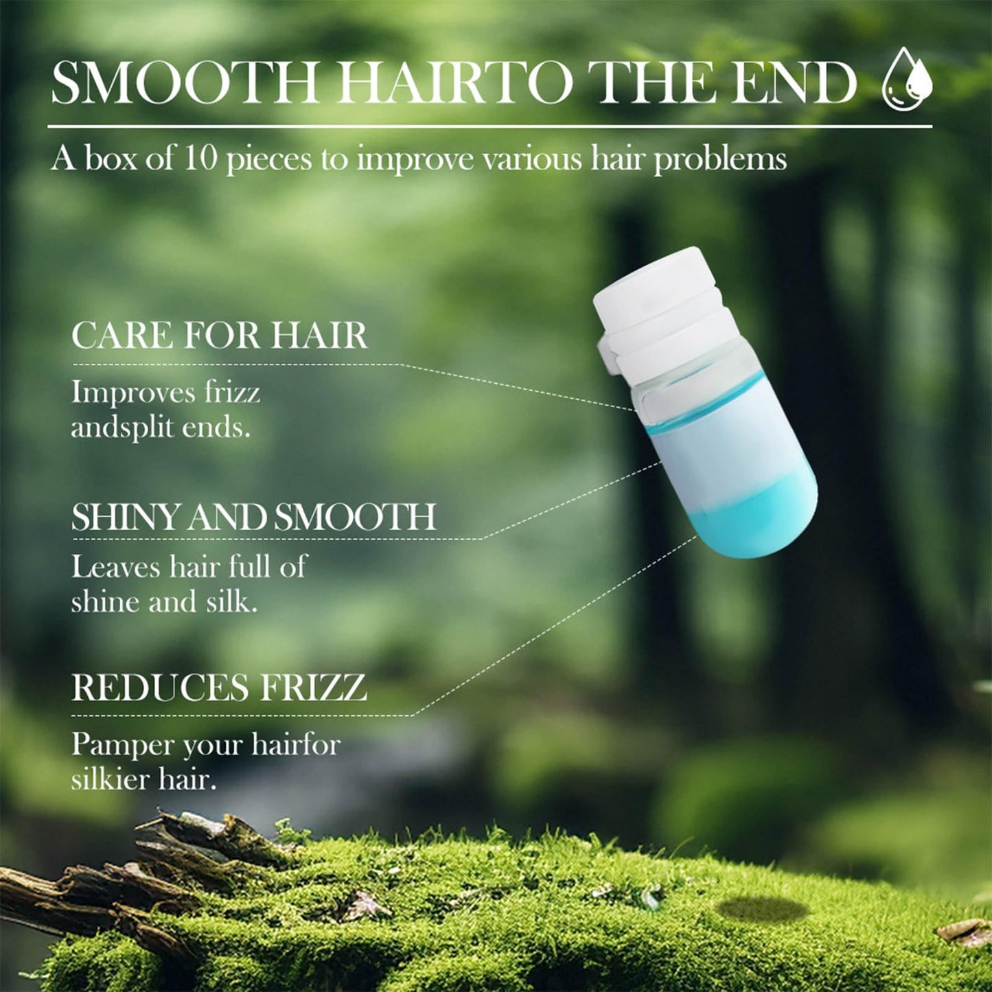 TUOSHITONG Hair Perfume Oil, 2 in 1 Mini Hair Treatment Oil & Hair Perfume, 10Pcs Hairs Serum Capsules, No Rinse Nourishing Moisturizing Shining