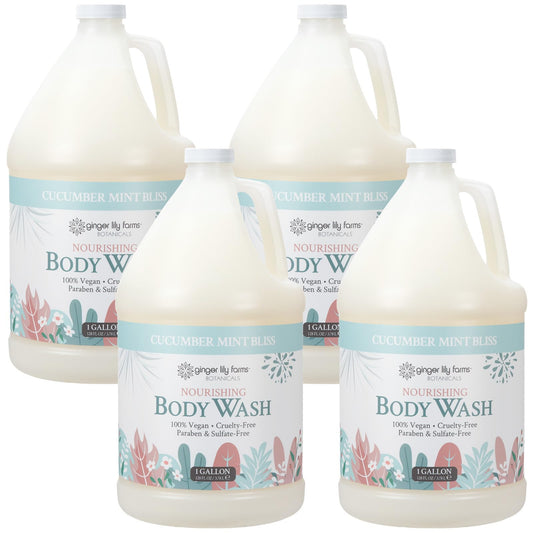 Ginger Lily Farms Botanicals Nourishing Body Wash, 100% Vegan & Cruelty-Free, Cucumber Mint Bliss Scent, 1 Gallon (Pack of 4) Beauty & Personal Care Ginger Lily Farms