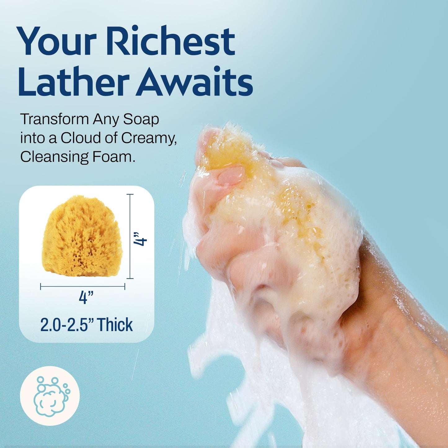 HartFelt Exfoliating Grass Sea Sponge 4in - Natural Exfoliating Body Scrubber Sponge for Shower for Women and Men Beauty and Personal Care HartFelt