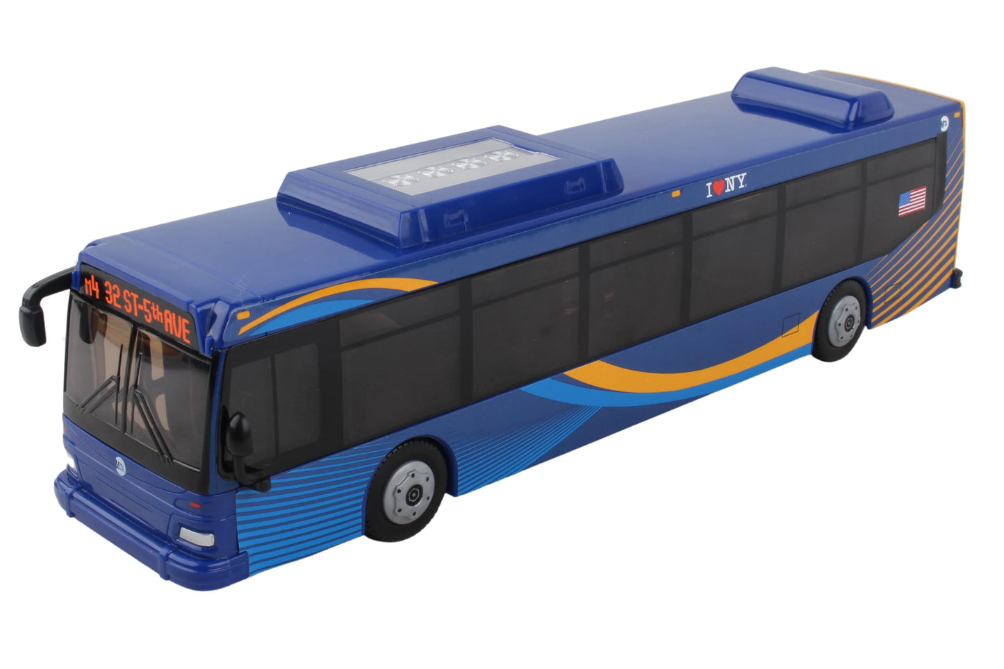 Daron MTA Bus - 11-Inch Single Bus in New Blue Livery - Officially Licensed Friction-Powered Toy with Rolling Wheels and Functional Doors for Kids…