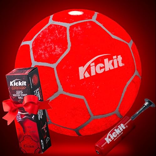 Kickit Soccer LED Light-Up Tennis Ball, Official Soft Lightweight Ball for Training, Freestyle & Juggling, All Ages Outdoor Fun, Backyard, Beach…