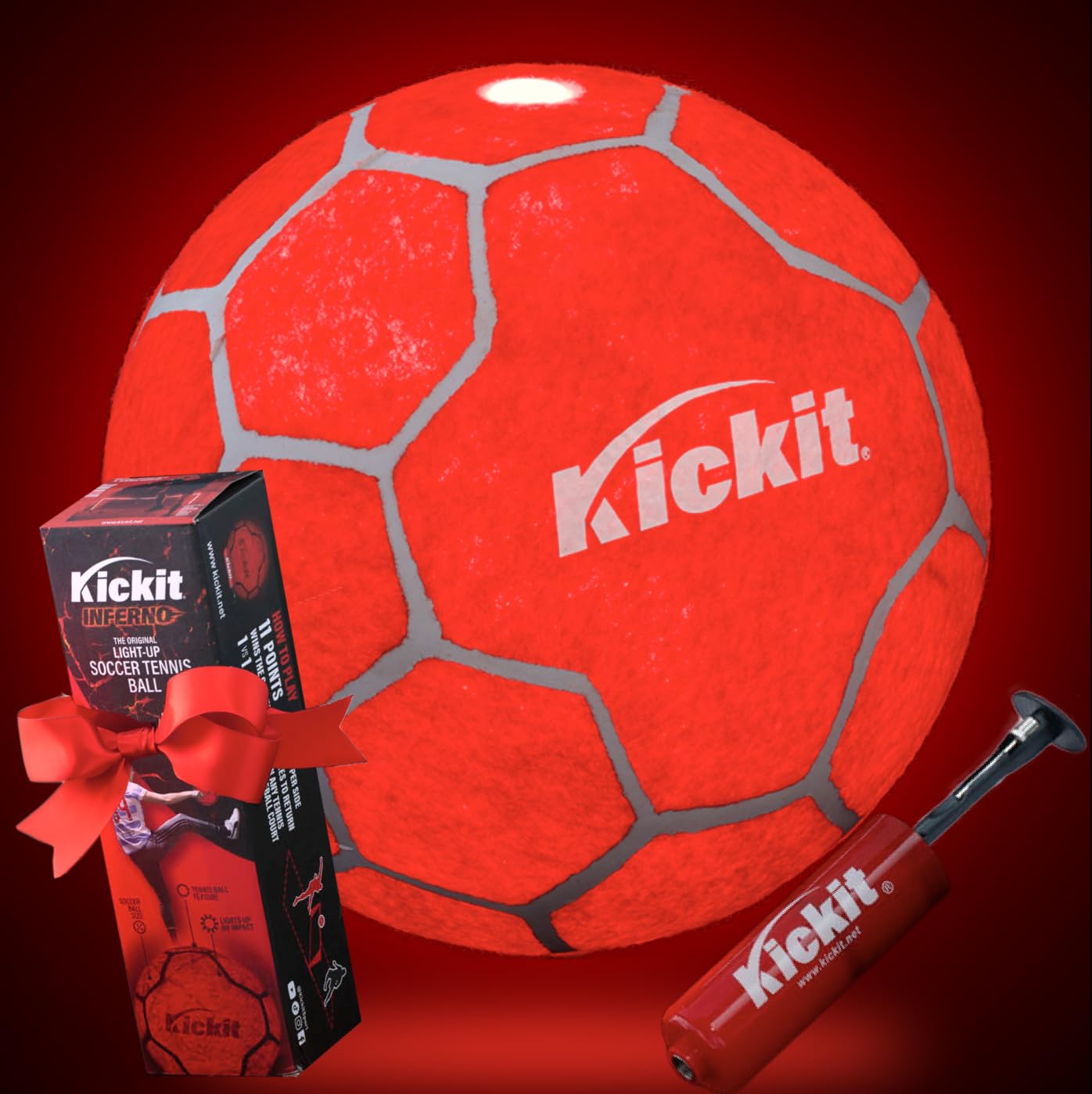 Kickit Soccer LED Light-Up Tennis Ball, Official Soft Lightweight Ball for Training, Freestyle & Juggling, All Ages Outdoor Fun, Backyard, Beach…