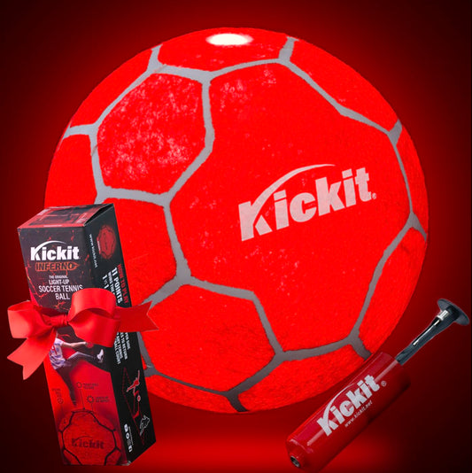 Kickit Soccer LED Light-Up Tennis Ball, Official Soft Lightweight Ball for Training, Freestyle & Juggling, All Ages Outdoor Fun, Backyard, Beach…