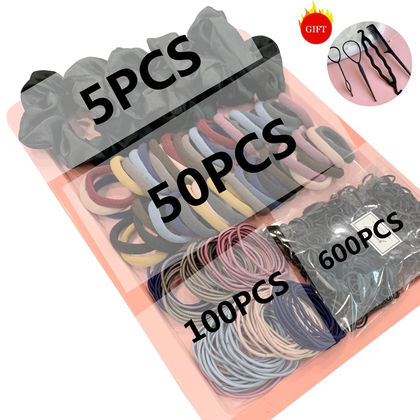 YANRONG 755PCS Hair Accessories for Woman Set Seamless Ponytail Holders Variety Hair Scrunchies Hair Bands Scrunchy Hair Ties For Thick and Curly