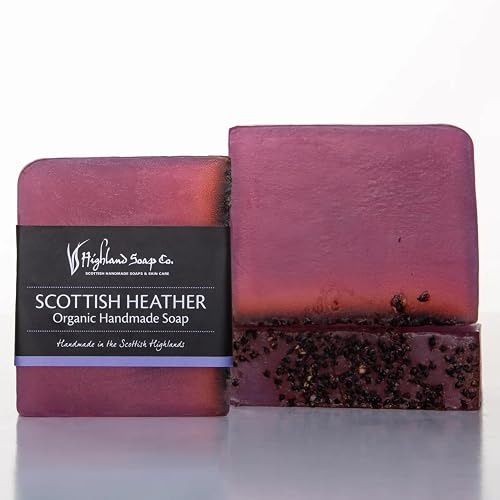 The Highland Soap Company, Handmade Scottish Organic Vegetable Oil Glycerin Soap Bar, Scottish Heather, 5.3oz (Pack of 1)