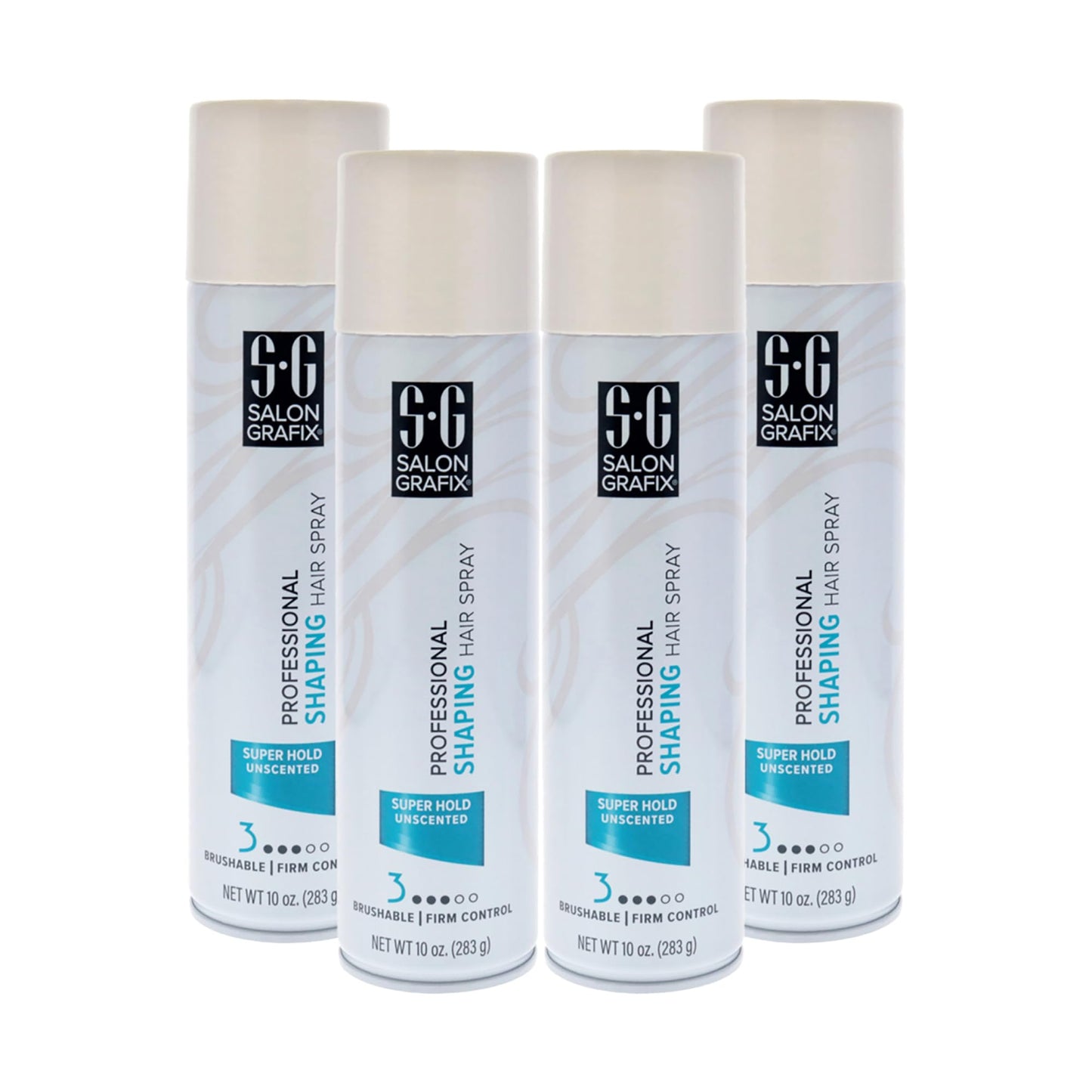 Salon Grafix Shaping Hair Spray - Flexible and Brushable - Hairspray for Women and Men - Professional Quality Results - Super Hold Unscented - 4 pc.
