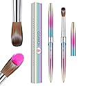 100% Kolinsky Acrylic Nail Brush,3D Pure Handmade Round Shape Size 12 Nail Brushes for Acrylic Application, Professional Nail Art Brush Manicure