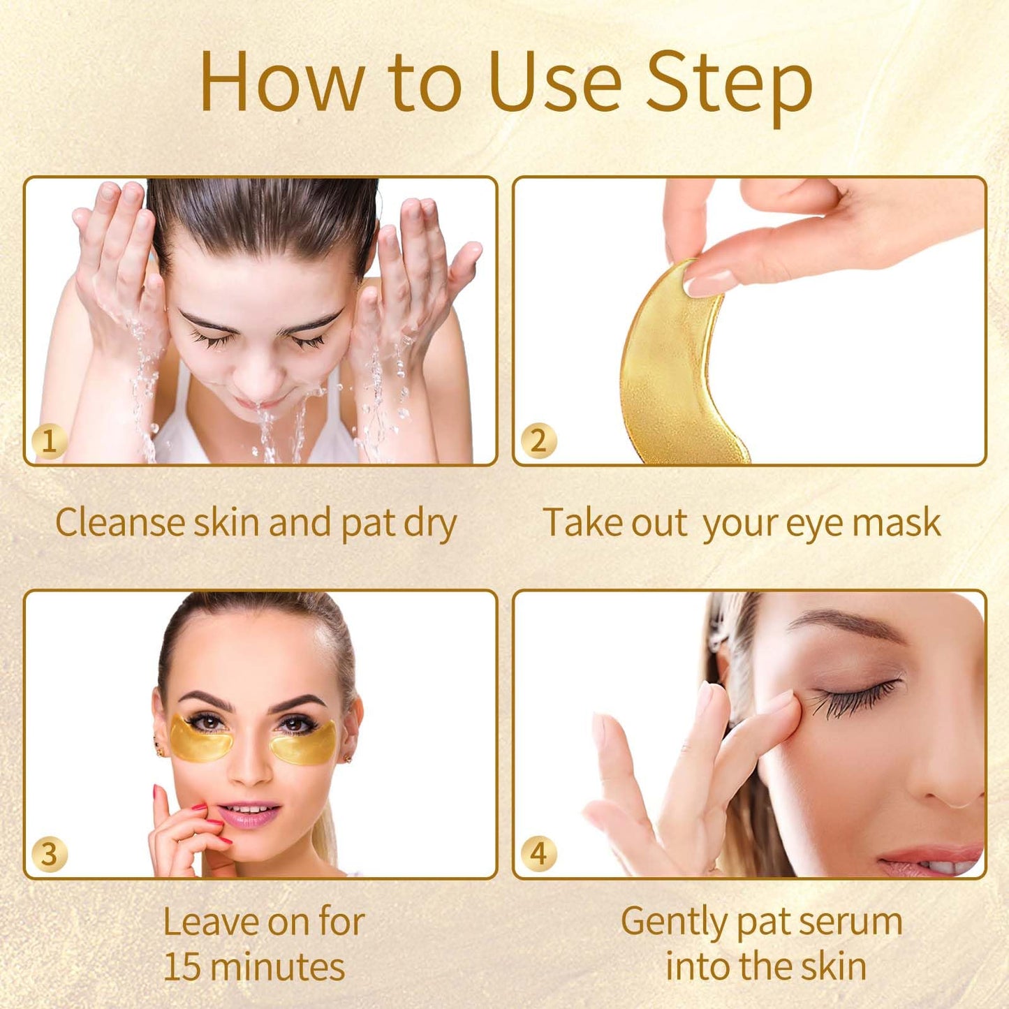 Under Eye Patches, 40 Pairs Eye Mask for Dark Circles, Puffy Eyes, Undereye Bags,Wrinkles,Eye Mask Patches with 24K Gold, Hyaluronic Acid,Rose & Aloe Beauty and Personal Care USTELIR BLOOM