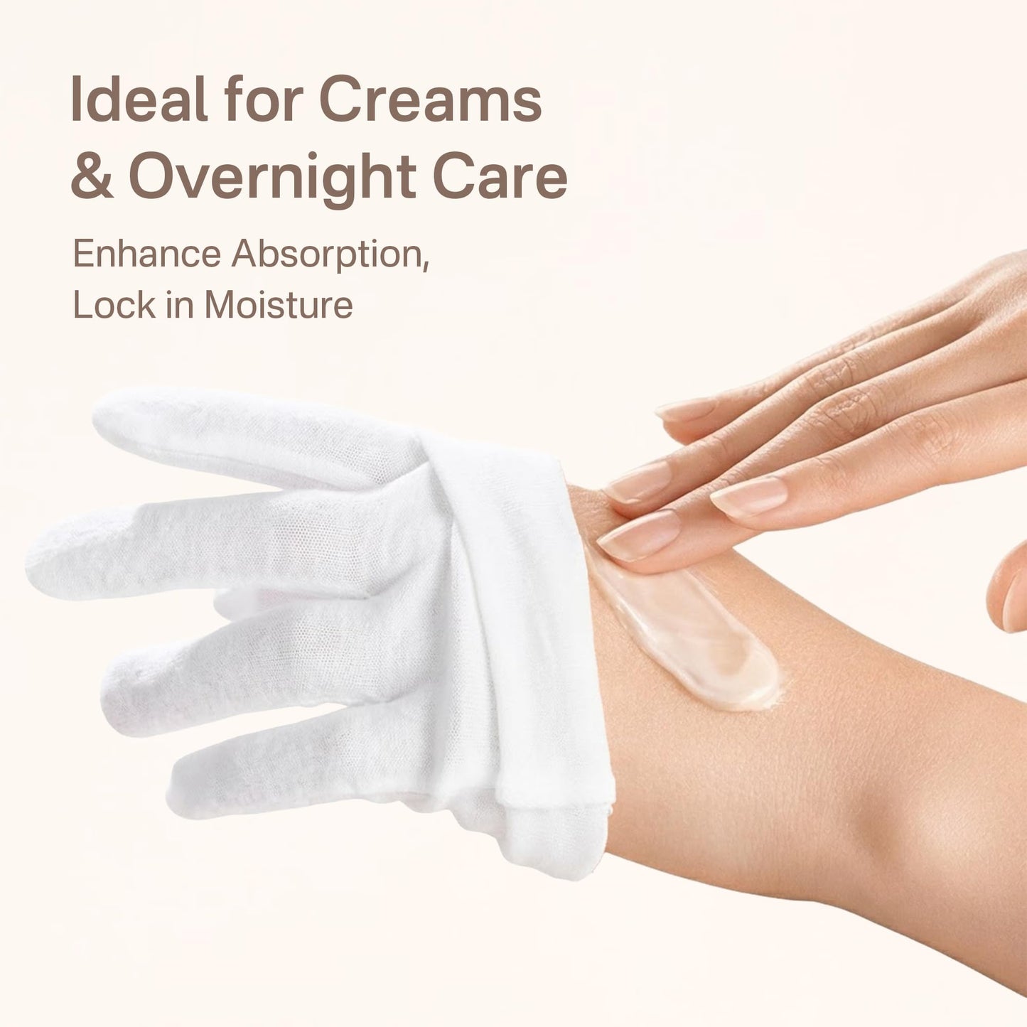 Cotton Gloves for Dry Hands Sleeping - 12 Pairs 100% Cotton Moisturizing Gloves Overnight, Breathable Reusable Spa Care White Gloves Costume for Hand Beauty and Personal Care Originbuty