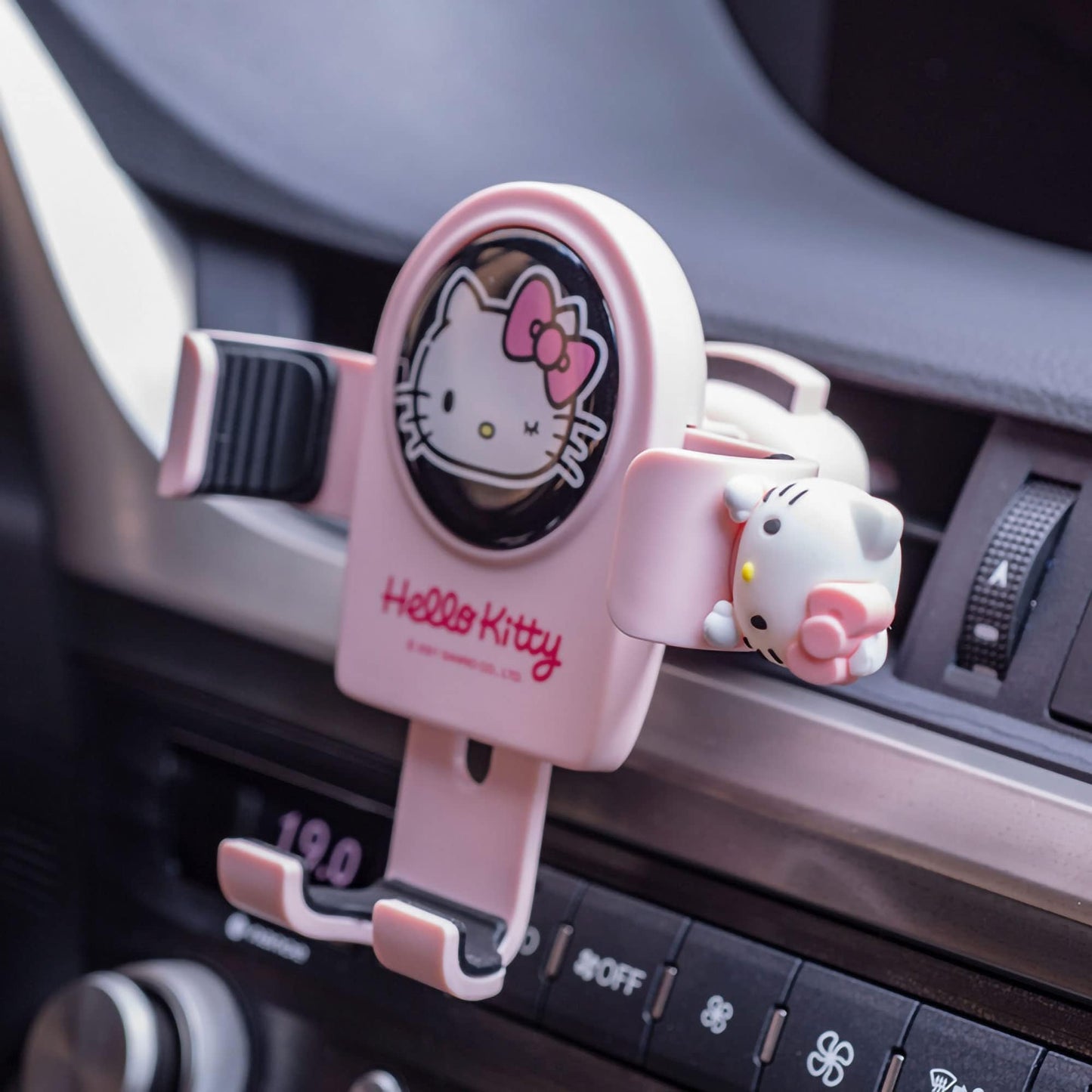 Kawaii Kitty Pink Air Vent Car Mount, Hands Free Cell Phone Holder for Car, Cute Kitty car Accessories, Clamp Cradle, Compatible with All iPhone…