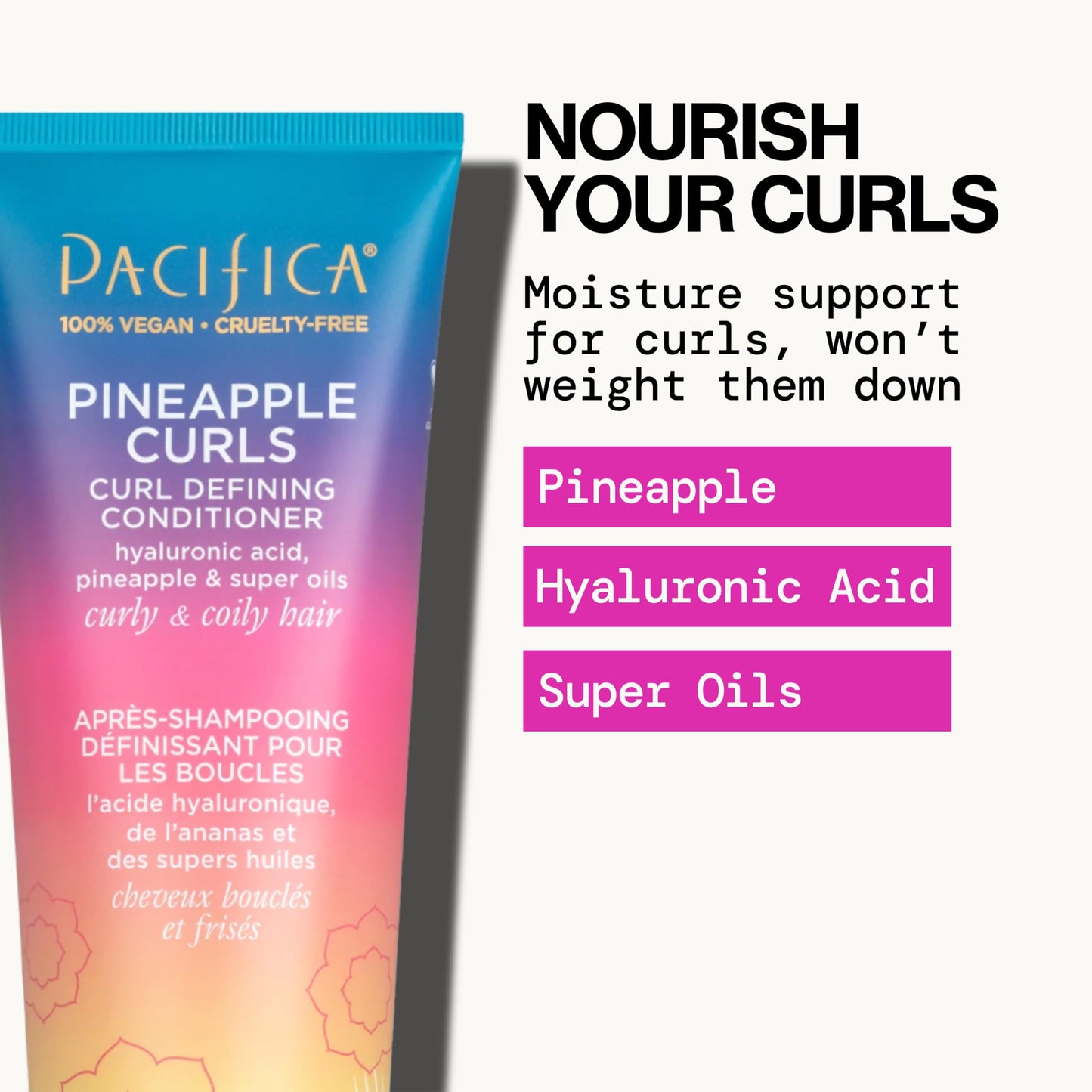 Pacifica Pineapple Curls Shampoo & Conditioner Set - Curl Defining Hair Care for Curly & Coily Hair, Enhances Bounce & Reduces Frizz Sulfate Free