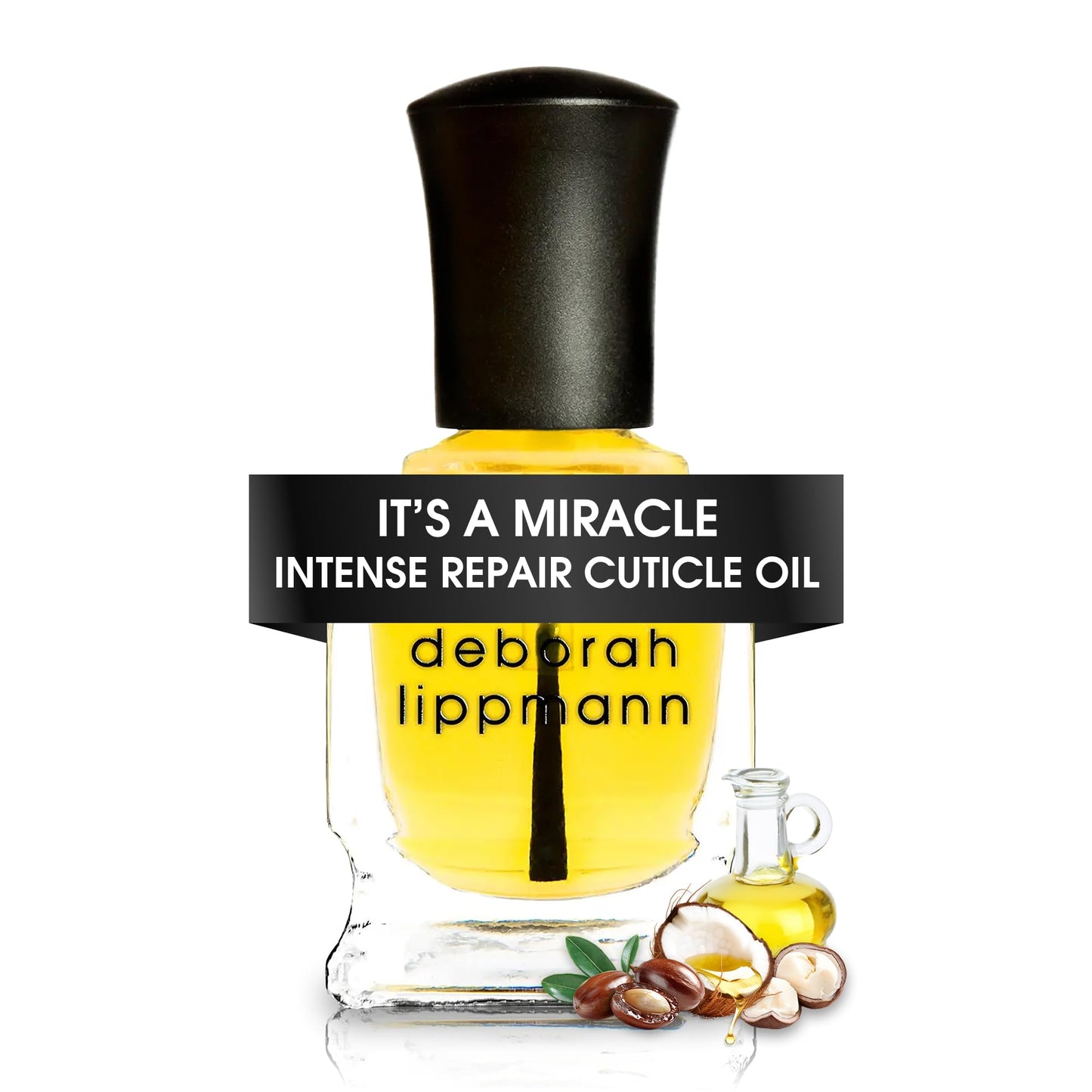 Deborah Lippmann It's A Miracle Cuticle Oil Repair Dry Cuticles with Essential Oils Vegan Nail Care with Almond Oil 0.50 fl oz