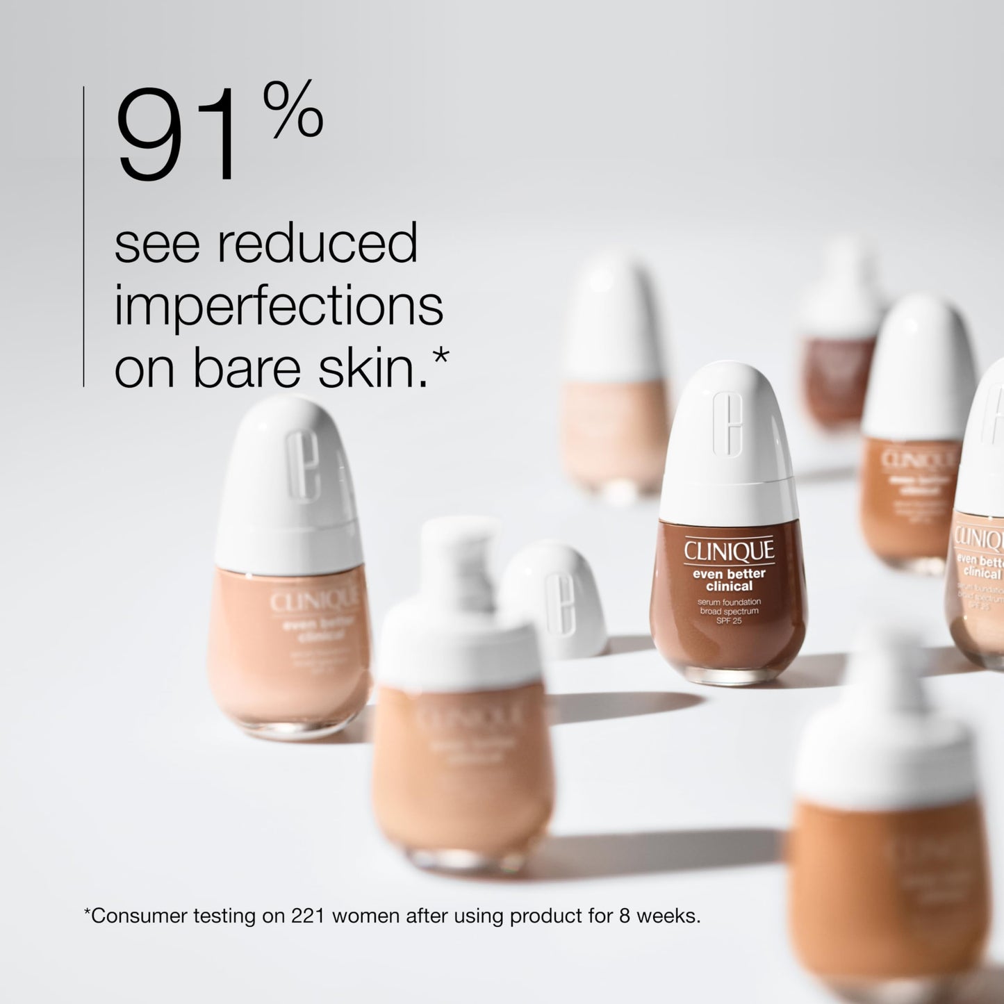 Clinique Even Better Clinical Serum Liquid Foundation SPF 25 With Vitamin C, Salicylic Acid + Hyaluronic Acid For Combination to Oily Skin Types | Full Coverage + Matte Finish, Alabaster, 1 Fl Oz