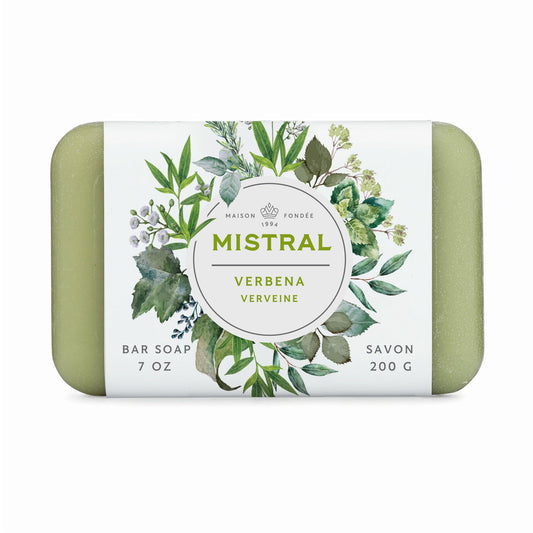 Mistral Classic French Bar Soap, Verbena, 7 oz - Triple-Milled Luxury Natural Soap with Organic Shea Butter & Olive Oil | Long-Lasting Moisturizing Beauty & Personal Care Mistral