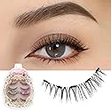 Dorisue Magnetic eyelashes natural look Short lashes Hight Quality face eyelashes Pack of 4 eyelashes pack E3 Magnetic lashes Black