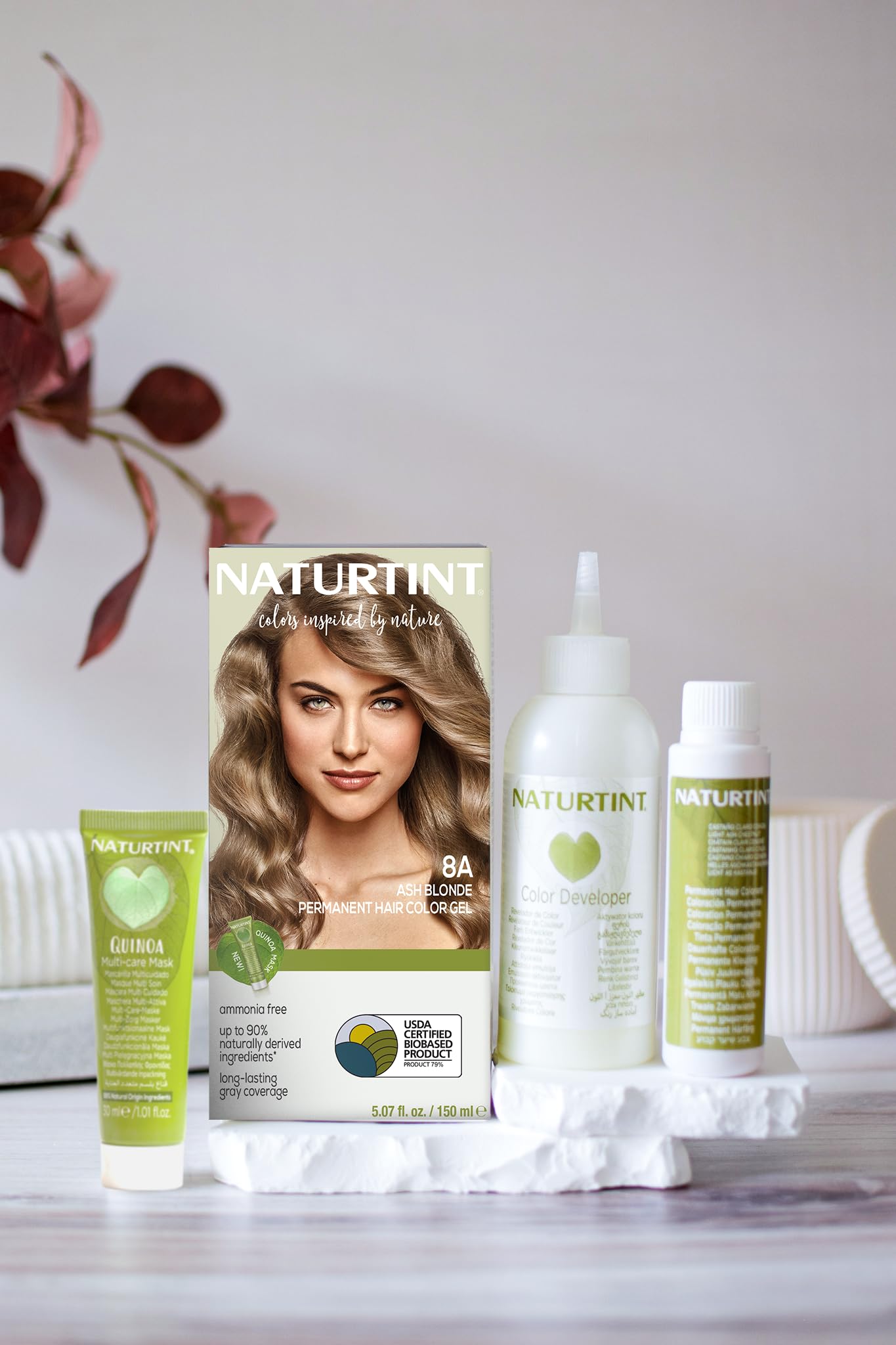 Naturtint 8A Ash Blonde Permanent Hair Color (Pack of 6), Ammonia Free, Vegan, Cruelty Free, up to 100% Gray Coverage, Long Lasting Results (Packaging