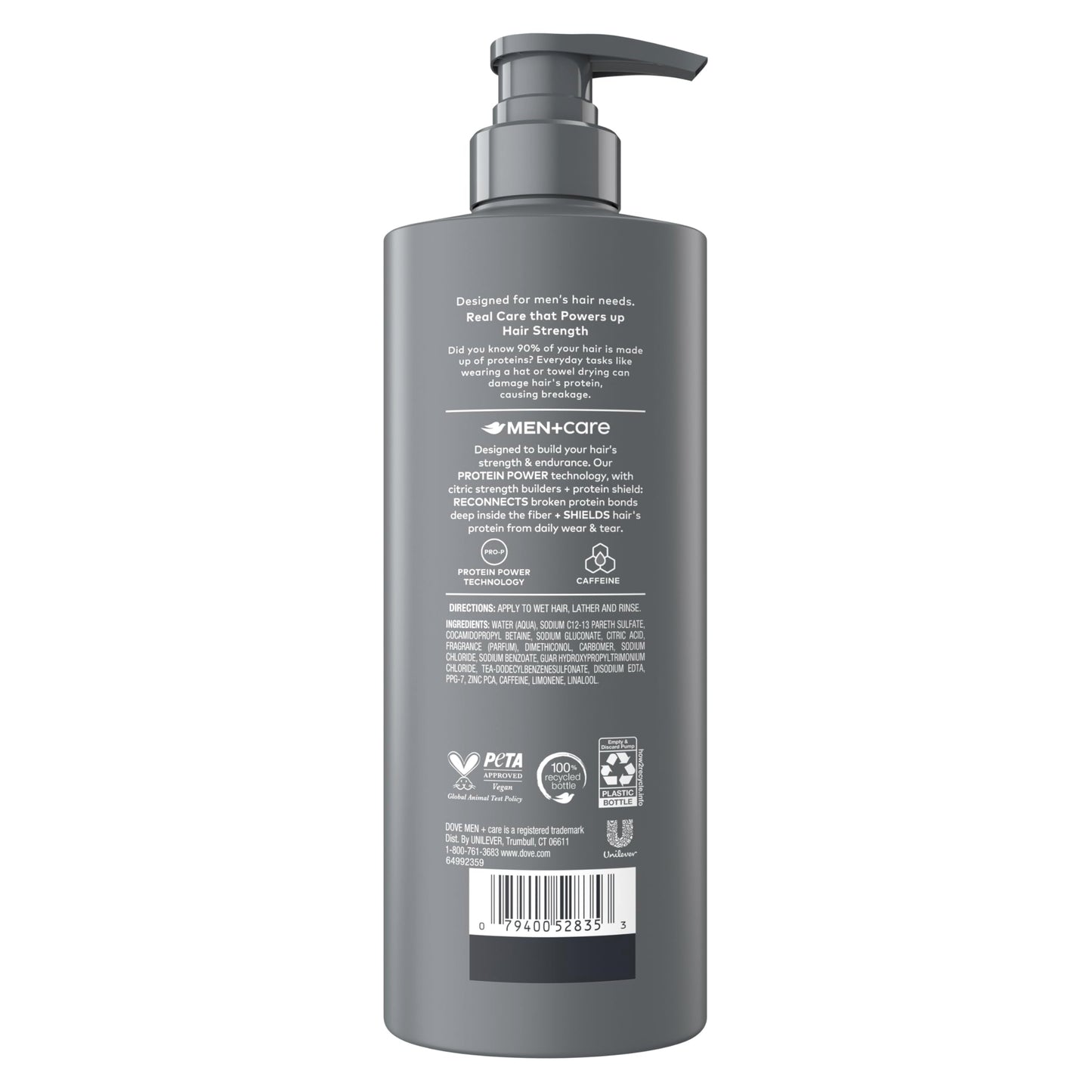 Dove Men+Care Shampoo 1 ct Hydration Fuel to Seal Moisture & Smooth Hair, with Caffeine, 18 FL OZ Beauty and Personal Care DOVE MEN + CARE