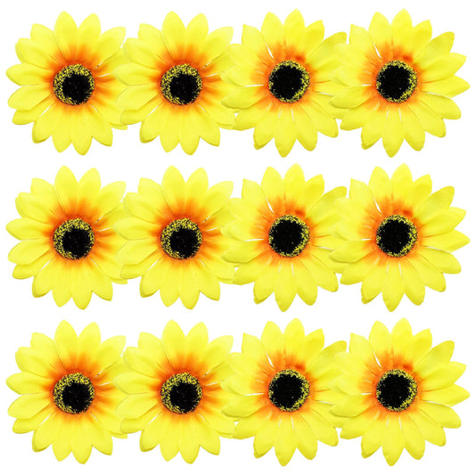 12 Pieces Sunflower Hair Clips Alligator Pins Accessories 3.9 inches for Wedding Party Boho Beach Photography Christmas Decorations