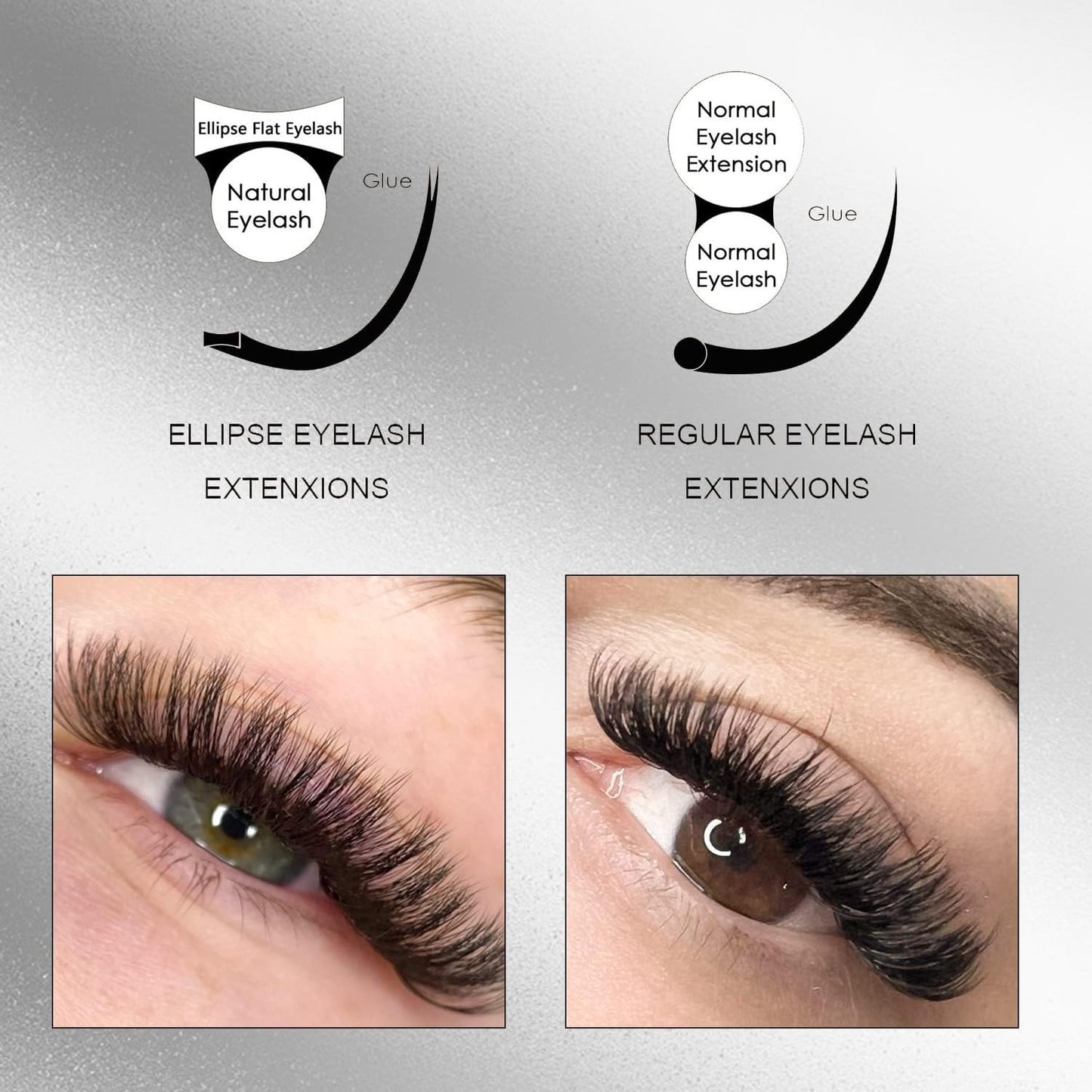 KOLYBEL Ellipse Flat Eyelash Extensions Supplies Classic Individual Lash Extensions 0.2 DD Curl 8-15 Mixed Tray Matte Black Mink Lash Extension Soft