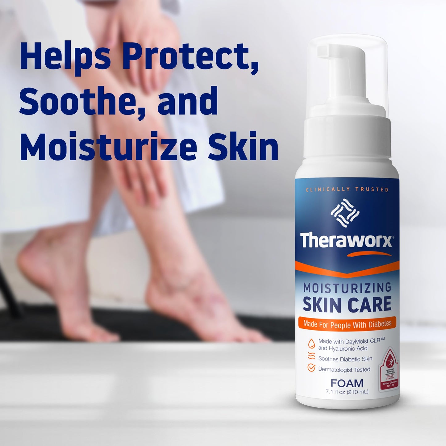 Theraworx Moisturizing Skin Care Foam, Made for People with Diabetes - 7.1 oz - 1 count