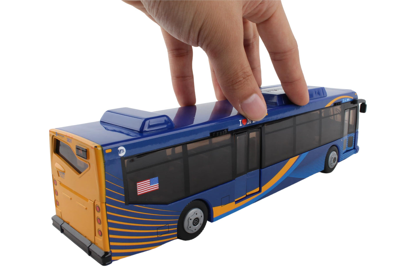Daron MTA Bus - 11-Inch Single Bus in New Blue Livery - Officially Licensed Friction-Powered Toy with Rolling Wheels and Functional Doors for Kids…