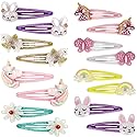 Wingchold 16Pcs Girls Unicorn, Butterfly, Flower, Rabbit Hair Clips - Sparkly Rainbow Hair Accessories for Toddlers, Kids, Hair Clips for Party