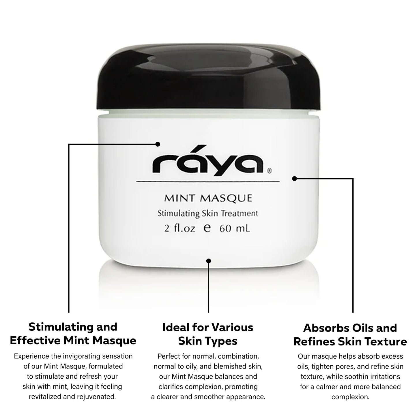 Raya Mint Masque (603) | Cooling and Refreshing Facial Treatment Mask Combination for Oily and Break-Out Prone Skin, Moisturizing,Tightening Pores