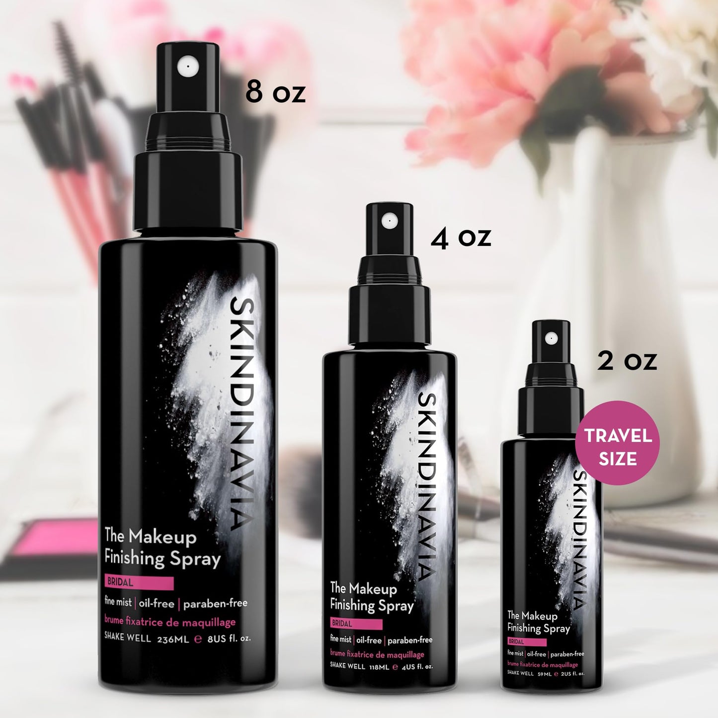 Skindinavia Makeup Setting Spray, Bridal Setting Spray for Makeup Long Lasting, Waterproof & Heat-Resistant Cooling Formula, All-Day Wear Up to 16+