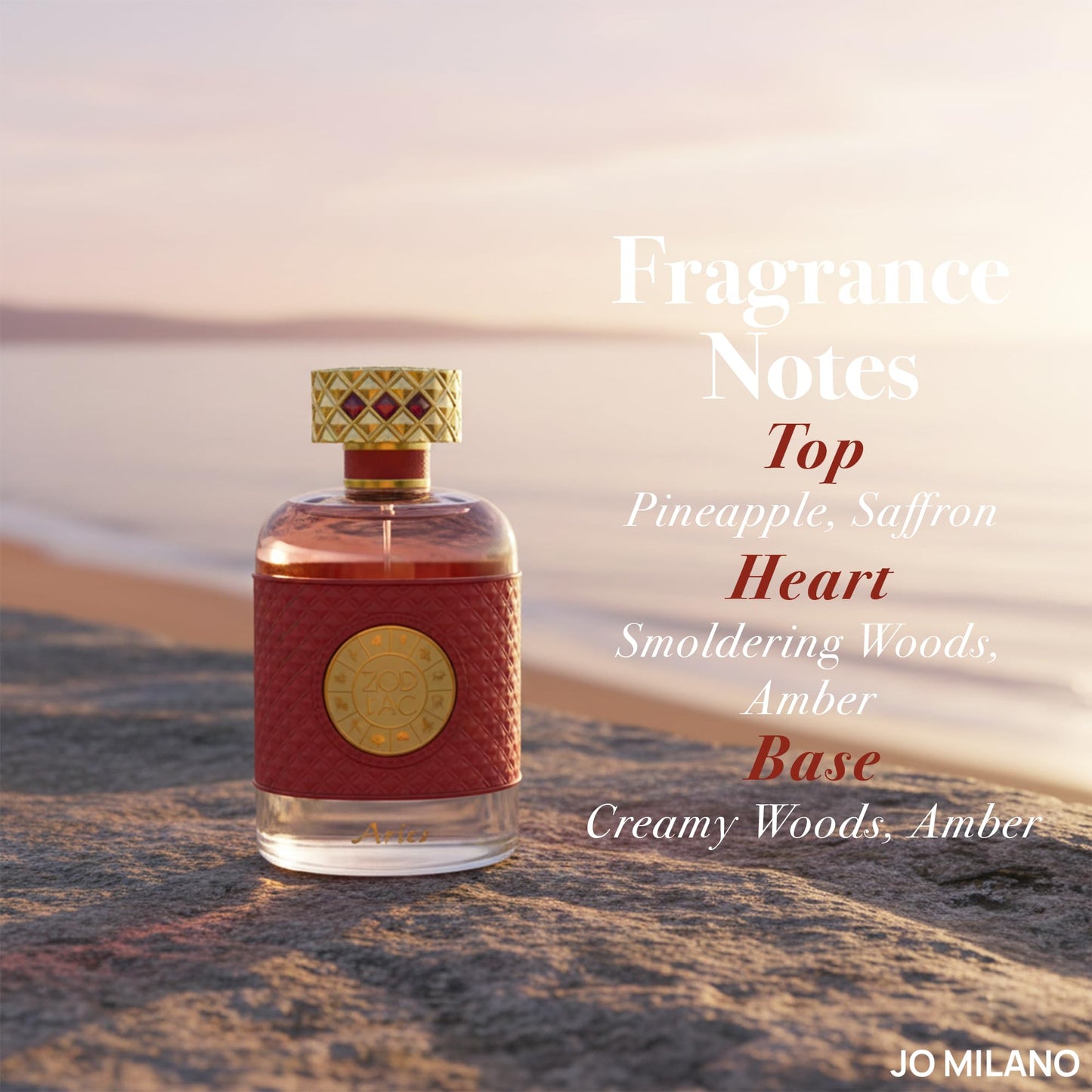 Jo Milano Zodiac Aries Eau De Parfum Spray | 3.4 oz (100ml) | Sweet, Oud, Amber, Saffron, Smoky Scent | Long Lasting Fragrance for Women